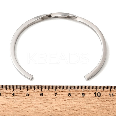 304 Stainless Steel Cuff Bangles for Women BJEW-H644-04P-1