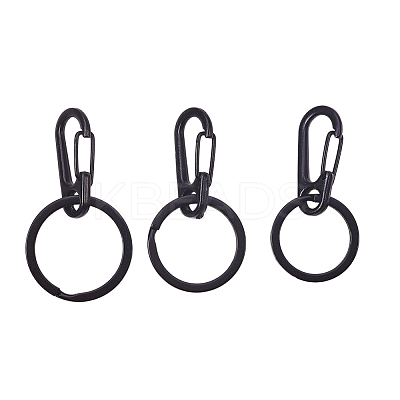 Iron Split Key Rings and Alloy Snap Key Clasps KEYC-PH0001-21-1