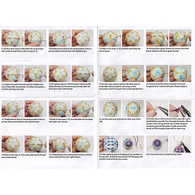 DIY Embroidery Temari Ball Keychain Kits DIY-I064-A06-1