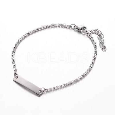 Tarnish Resistant 304 Stainless Steel ID Bracelets BJEW-K136-01P-1