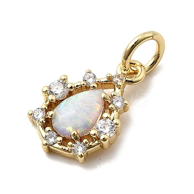 Synthetic Opal Teardrop Charms KK-H089-04A-01-1