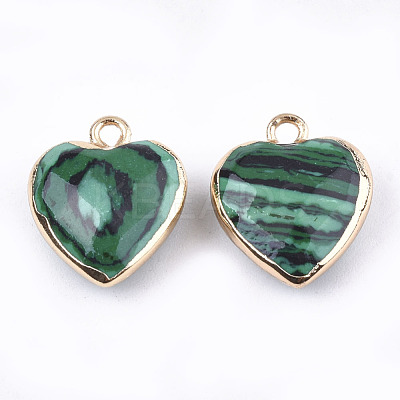 Electroplate Synthetic Malachite Pendants X-G-T112-03D-1