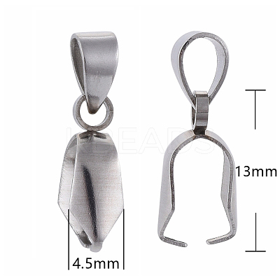 Tarnish Resistant 304 Stainless Steel Ice Pick Pinch Bails STAS-Q182-01-1