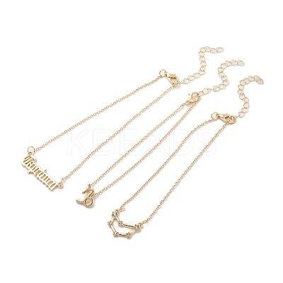 3Pcs Alloy Rhinestones Anklets LS-AJEW-S083-01G-02-1
