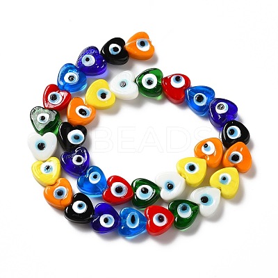 Handmade Evil Eye Lampwork Beads Strands LAMP-E023-07B-09-1