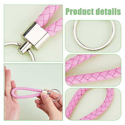 16Pcs 16 Style Imitation Leather Keychain KEYC-CP0001-22-1