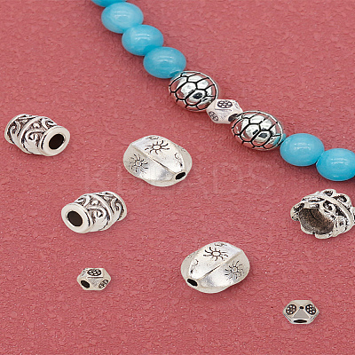 80Pcs 4 Styles Tibetan Style Alloy Beads TIBEB-LP0001-77-1