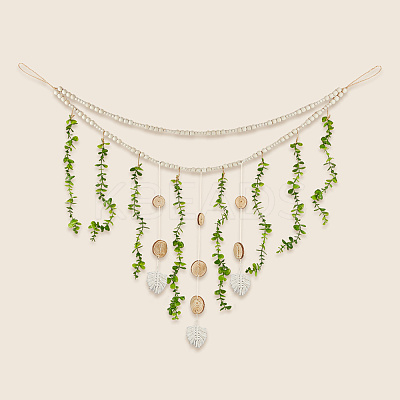 Artificial Eucalyptus Wall Hanging Decor AJEW-WH20067-035A-1