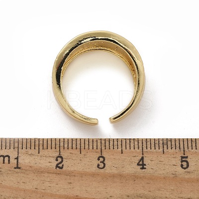 Brass Micro Pave Clear Cubic Zirconia Cuff Rings for Women RJEW-U041-21G-1