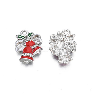 Rack Plating Alloy Enamel Pendants X-ENAM-N055-143P-1
