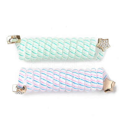 Star Acrylic Rhinestone & Plastic Spiral Hair Tie for Women & Girl MRMJ-M004-05-1