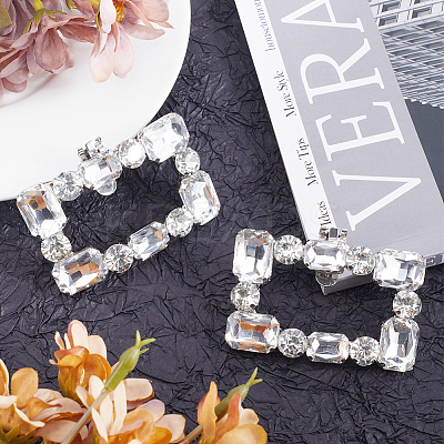 2Pcs Alloy Rhinestone Shoe Decoration AJEW-GF0008-72-1