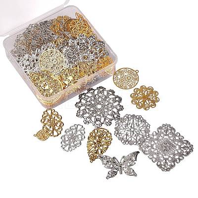 100 Pcs 10 Styles Iron Links IFIN-SZ0001-009-1