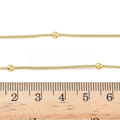 1.2MM Brass Ball Round Snake Chain Necklaces for Women Men NJEW-F350-03G-1