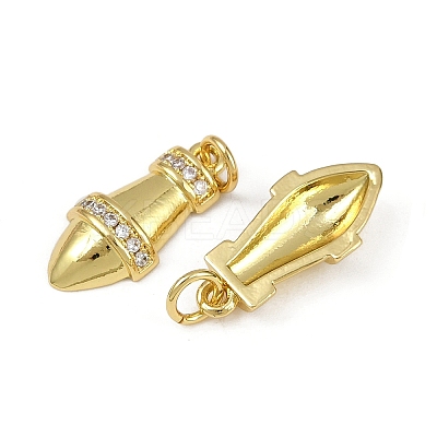Brass Micro Pave Cubic Zirconia Pendants KK-I358-033G-1