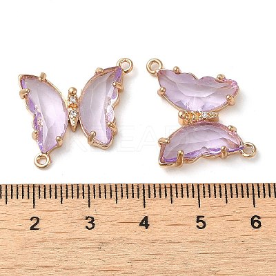 Brass Pave Faceted Glass Connector Charms FIND-Z020-04L-1