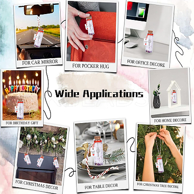Transparent Glass Wishing Bottle Decoration AJEW-YWC0005-02-1