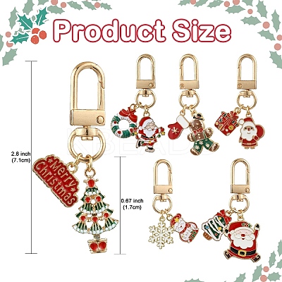 Christmas Alloy Enamel Pendant Decorations HJEW-YW00048-01-1
