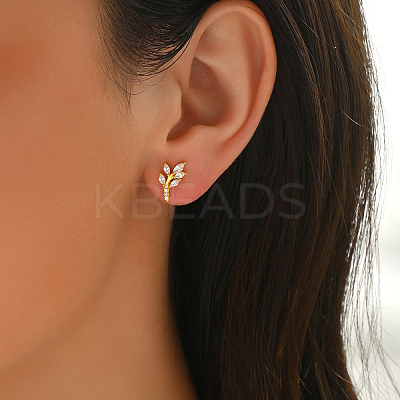 Simple Style S925 S925 Sterling Silver Clear Cubic Zirconia Stud Earrings RF2052-1