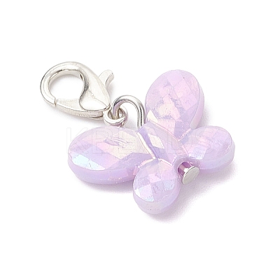 Opaque Acrylic Imitation Pearl Butterfly Pendant Decorations HJEW-JM03920-02-1
