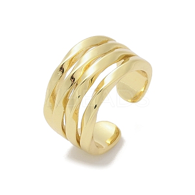 Brass Adjustable Open Cuff Rings for Women RJEW-C129-02G-1