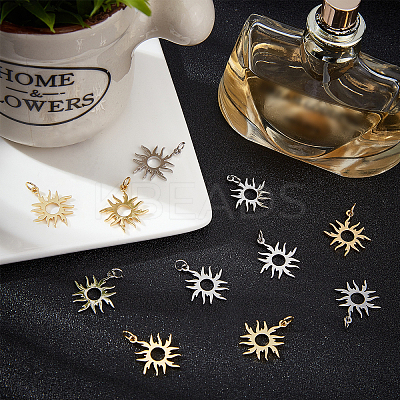 16Pcs 2 Colors Brass Pendants KK-CA0001-56-1