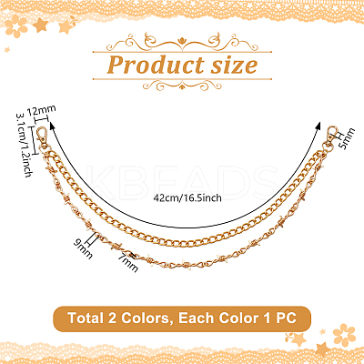 Zinc Alloy & Aluminium Barbed Wire Double Layer Pants Chains HJEW-PH02274-1
