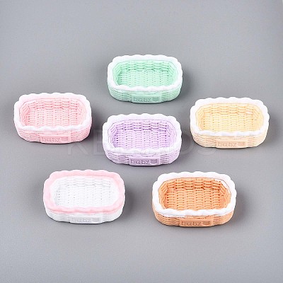 Opaque Resin Rattan Basket Display Decorations DJEW-T001-02M-1