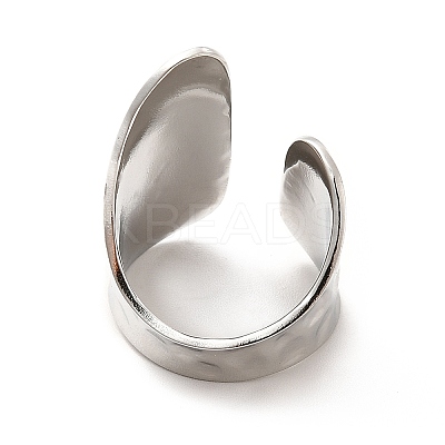 Non-Tarnish 304 Stainless Steel Wide Flat Open Cuff Ring for Women X-RJEW-F131-16P-1