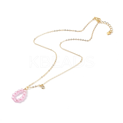 Brass Cubic Zirconia Pendant Necklace NJEW-JN03531-1