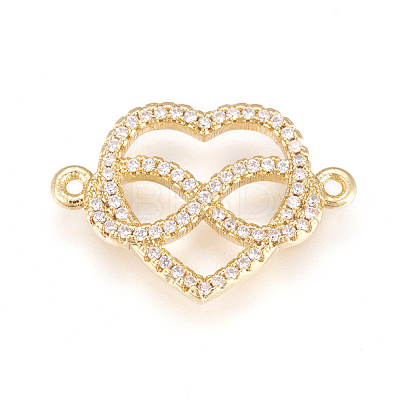 Brass Micro Pave Cubic Zirconia Links ZIRC-L078-037G-NR-1