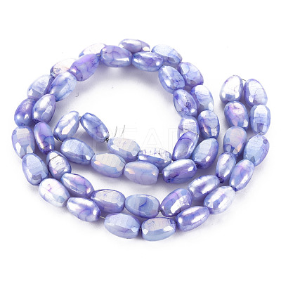 Opaque Baking Paint Crackle Glass Beads Strands EGLA-S174-21C-1