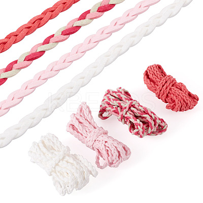 10 Yards 4 Colors  Braided Flat Faux Suede Cord LW-TA0001-05-1