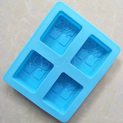 DIY Silicone Tree of Life Pattern Rectangle Soap Molds TREE-PW0001-47-1