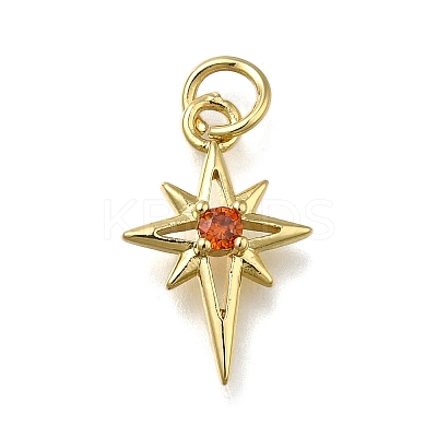 Brass Micro Pave Clear Cubic Zirconia Pendants ZIRC-I070-005G-1