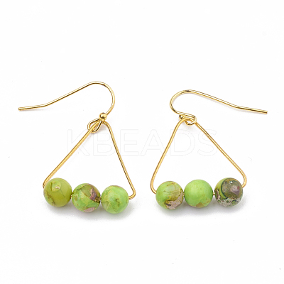 Natural Regalite/Imperial Jasper/Sea Sediment Jasper Dangle Earrings EJEW-S202-010B-1