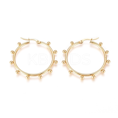 304 Stainless Steel Hoop Earrings X-EJEW-E258-01G-1