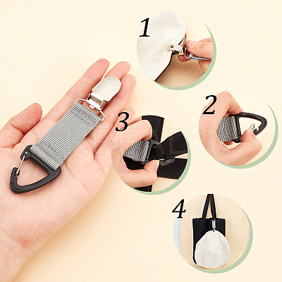 AHADEMAKER 6Pcs 6 Colors Polyester Band Hat Clips FIND-GA0002-38-1