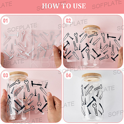 8Pcs 8 Styles PVC Plastic Waterproof Decorative Sticker Labels DIY-SP0004-93A-1
