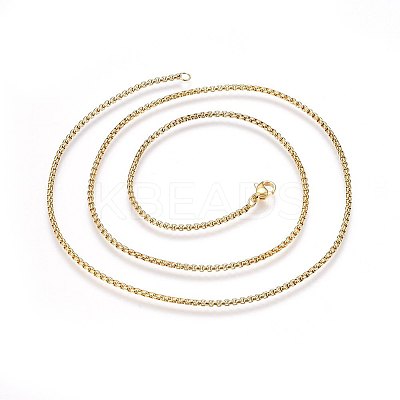 304 Stainless Steel Rolo Chain Necklaces X-NJEW-L047-02B-G-1
