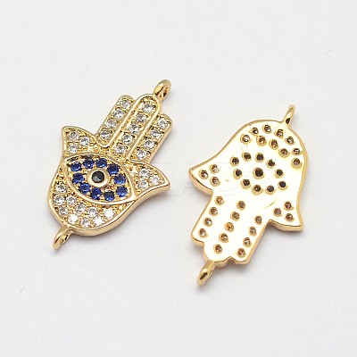Palm Brass Micro Pave Grade AAA Cubic Zirconia Links ZIRC-O022-03G-NR-1