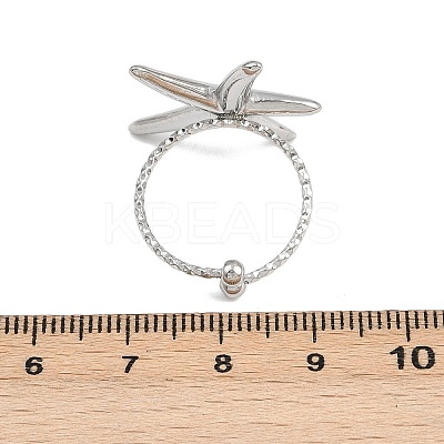 304 Stainless Steel Adjustable Open Cuff Rings for Women LS-RJEW-K303-01P-1