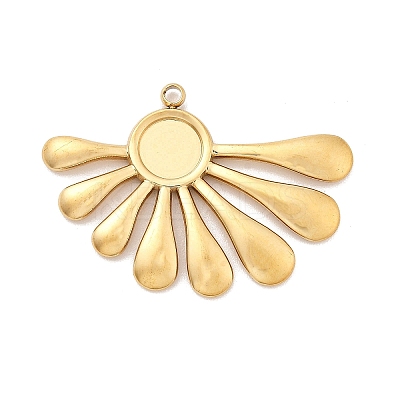 Ion Plating(IP) 304 Stainless Steel Pendant Cabochon Settings STAS-G347-02G-1