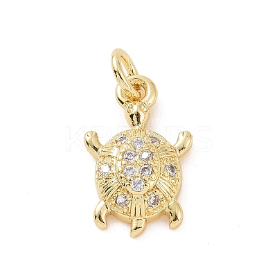 Brass Micro Pave Cubic Zirconia Charms KK-C012-30G-1