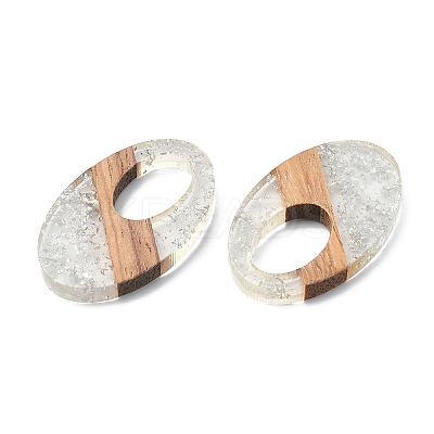 20Pcs 10 Styles Transparent Resin & Walnut Wood Big Pendants RESI-YW0001-31-1