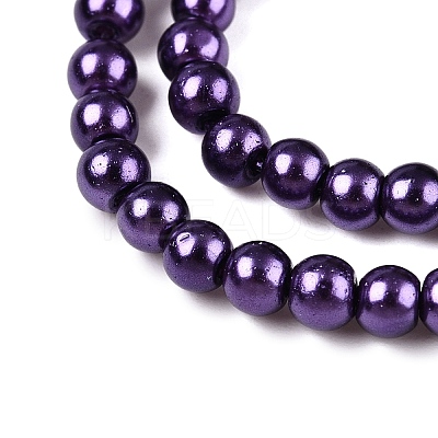 Baking Paint Pearlized Glass Pearl Round Bead Strands HY-Q003-10mm-20-1