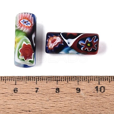 Handmade Millefiori Glass Column Beads LA-N001-02B-01-1