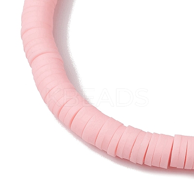 3Pcs 3 Colors Polymer Clay Disc Beaded Stretch Bracelet Sets BJEW-JB10440-01-1