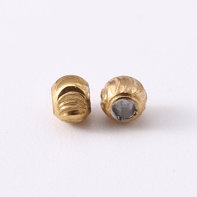 201 Stainless Steel Corrugated Beads LS-X-STAS-S103-17A-G-1