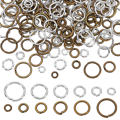 240Pcs 12 Styles Brass Open Jump Rings KK-LP0001-35-1